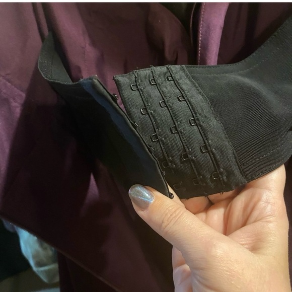 Love Eggplant Satin formal gown with beaded waist - Picture 8 of 12